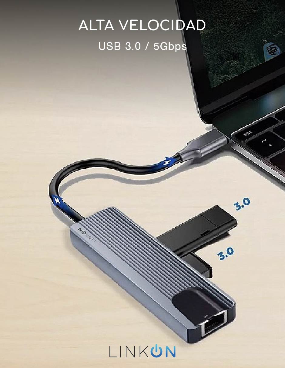 Hub Linkon USB 5 en 1 de 5 contactos
