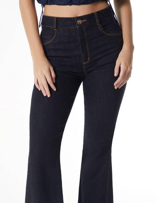 Jeans campana básico a la cintura para mujer Jeans campana básico a la cintura para mujer