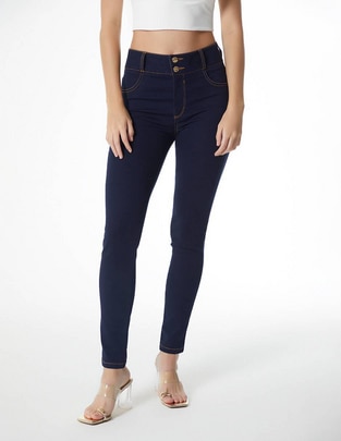 Jeans skinny Básico a la cintura para mujer