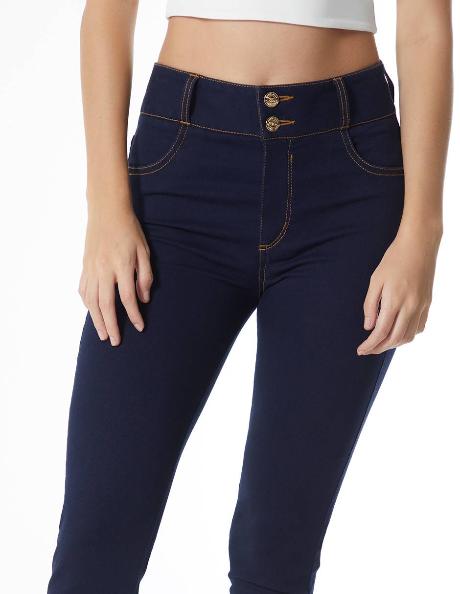 Jeans skinny Básico a la cintura para mujer 3