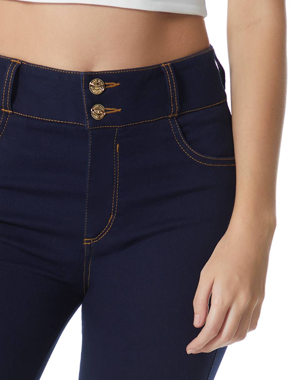 Jeans skinny Básico a la cintura para mujer 5