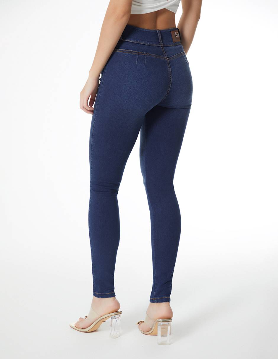 Jeans skinny Studio básico a la cintura para mujer 4