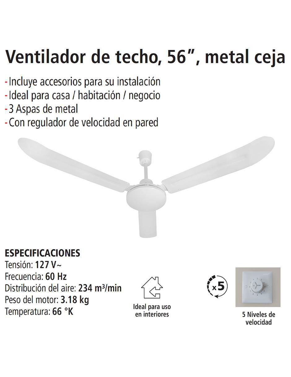 VENTILADOR DE TECHO IUVTE-01B , BLANCO