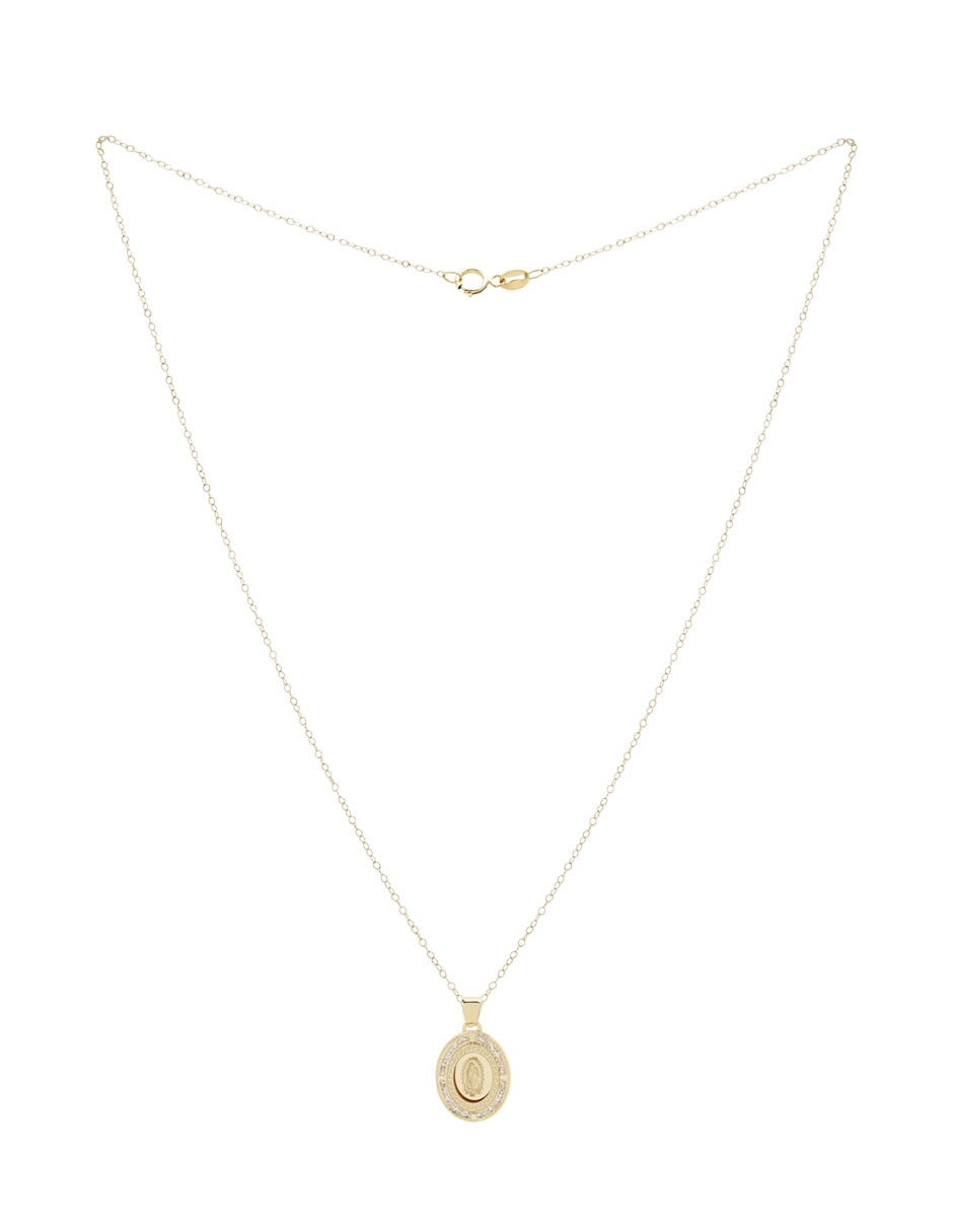 Collar Virgen de Guadalupe de ovalado de oro 14 K 2