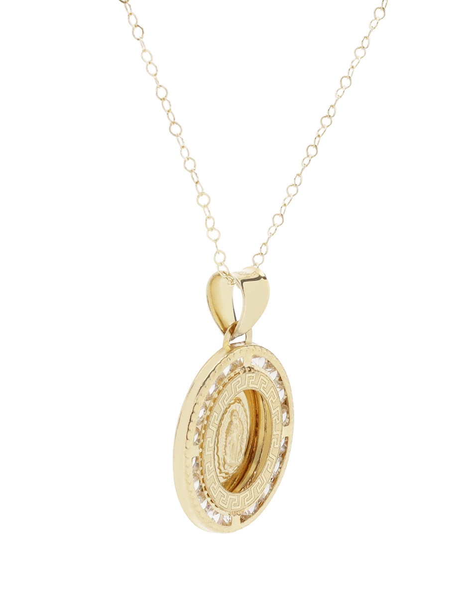 Collar Virgen de Guadalupe de ovalado de oro 14 K 3