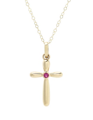 Collar de cruz de oro 14 K