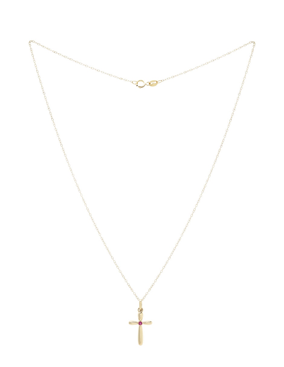 Collar cruz de oro 14 K 2