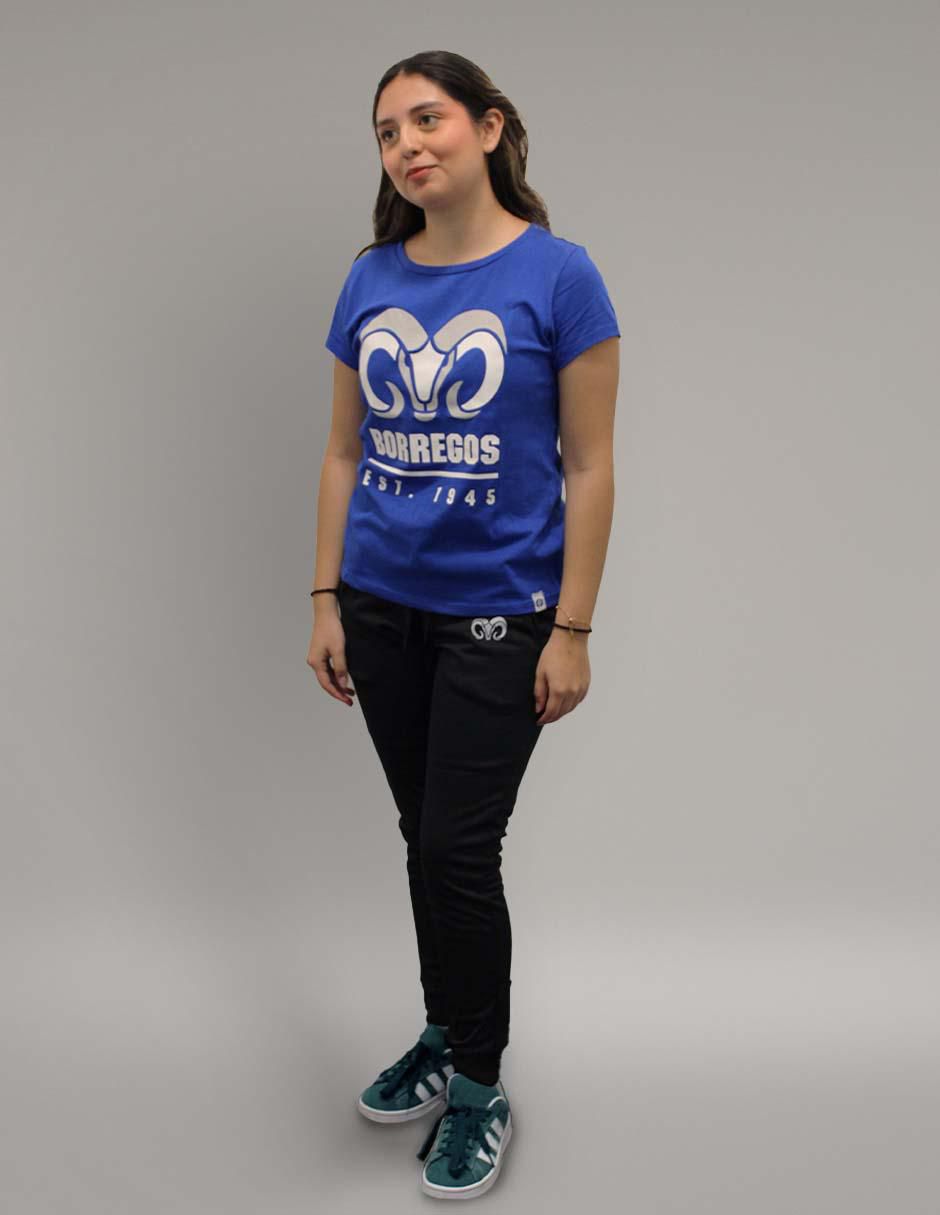 Playera manga corta Borregos cuello redondo para mujer