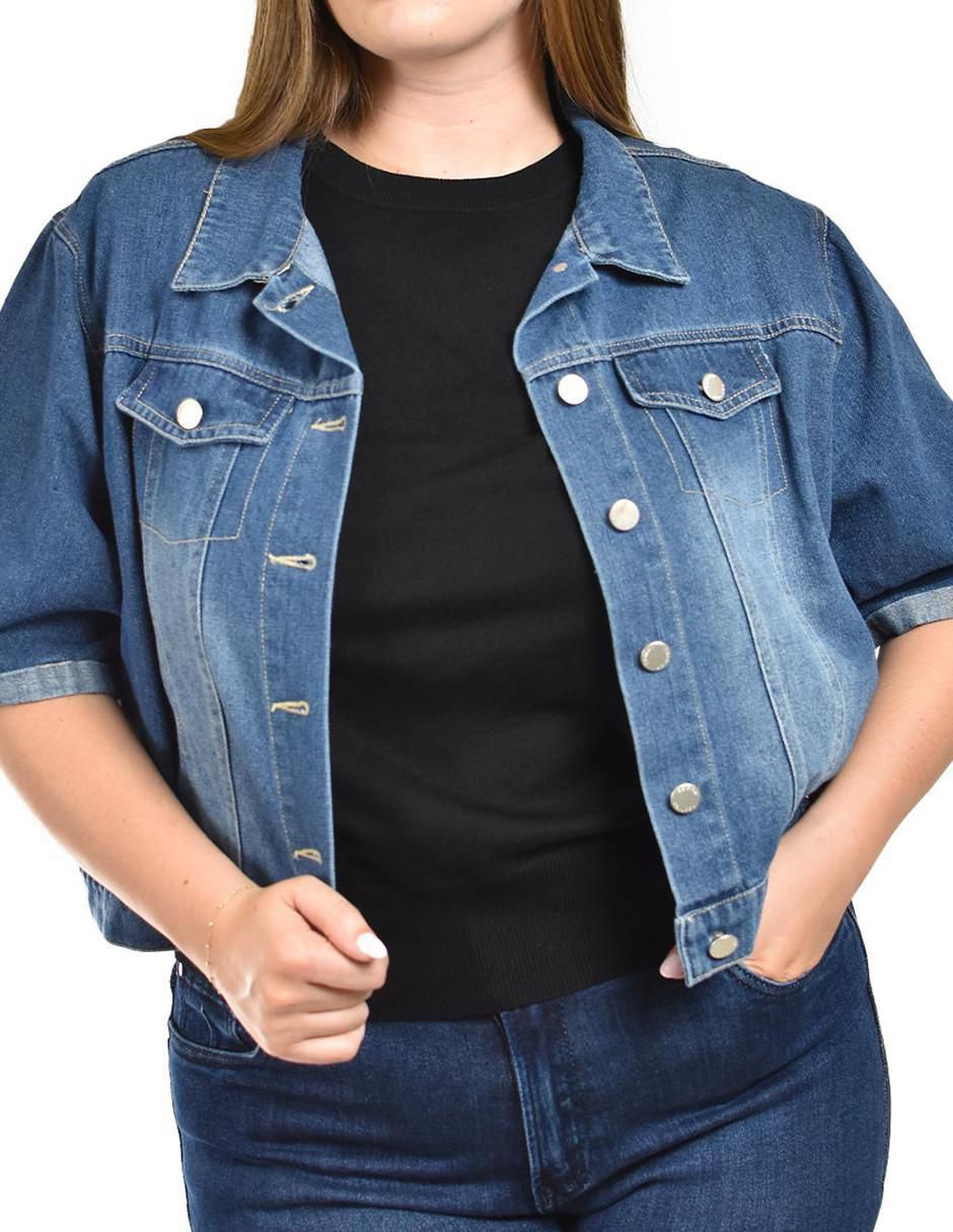 Chamarra casual roman fashion de mezclilla para mujer