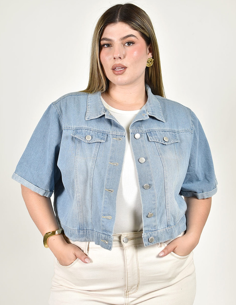 Chamarra casual de mezclilla para mujer