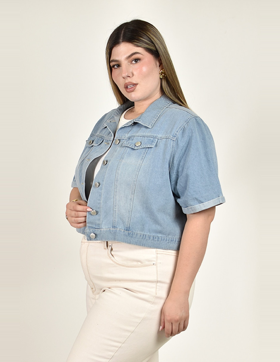 Chamarra casual roman fashion de mezclilla para mujer
