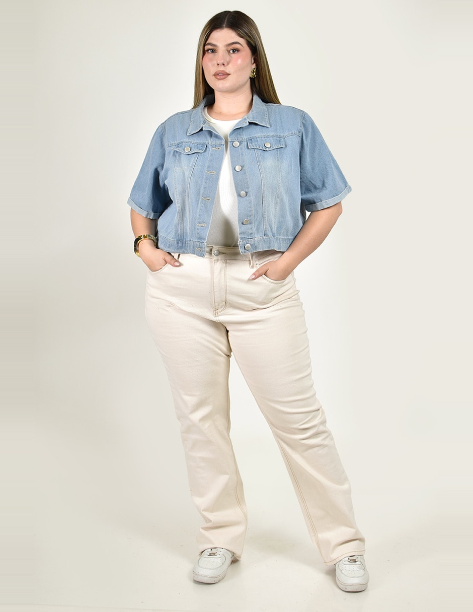 Chamarra casual roman fashion de mezclilla para mujer