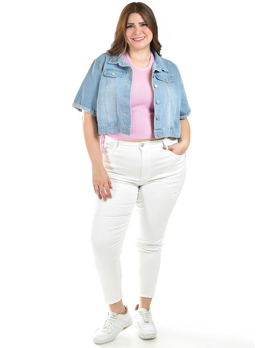 Chamarra casual roman fashion de mezclilla para mujer