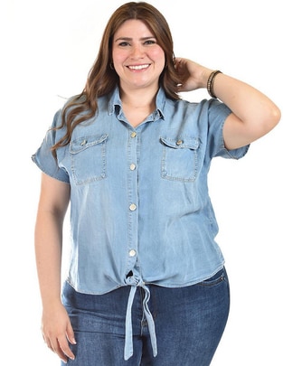 Blusa camisera manga corta para mujer 1