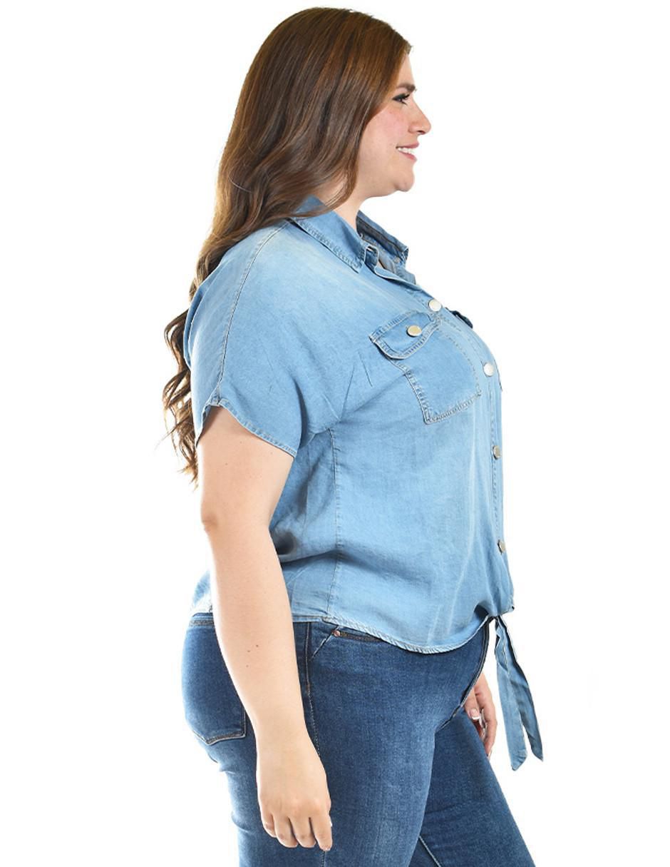 Blusa camisera manga corta para mujer 7