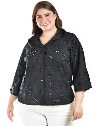 Blusa camisera manga 3/4 para mujer 1