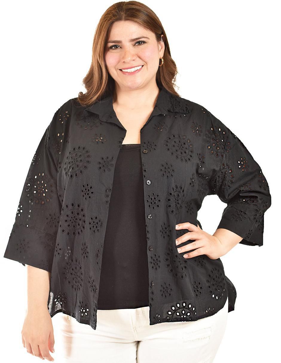 Blusa camisera manga 3/4 para mujer 9