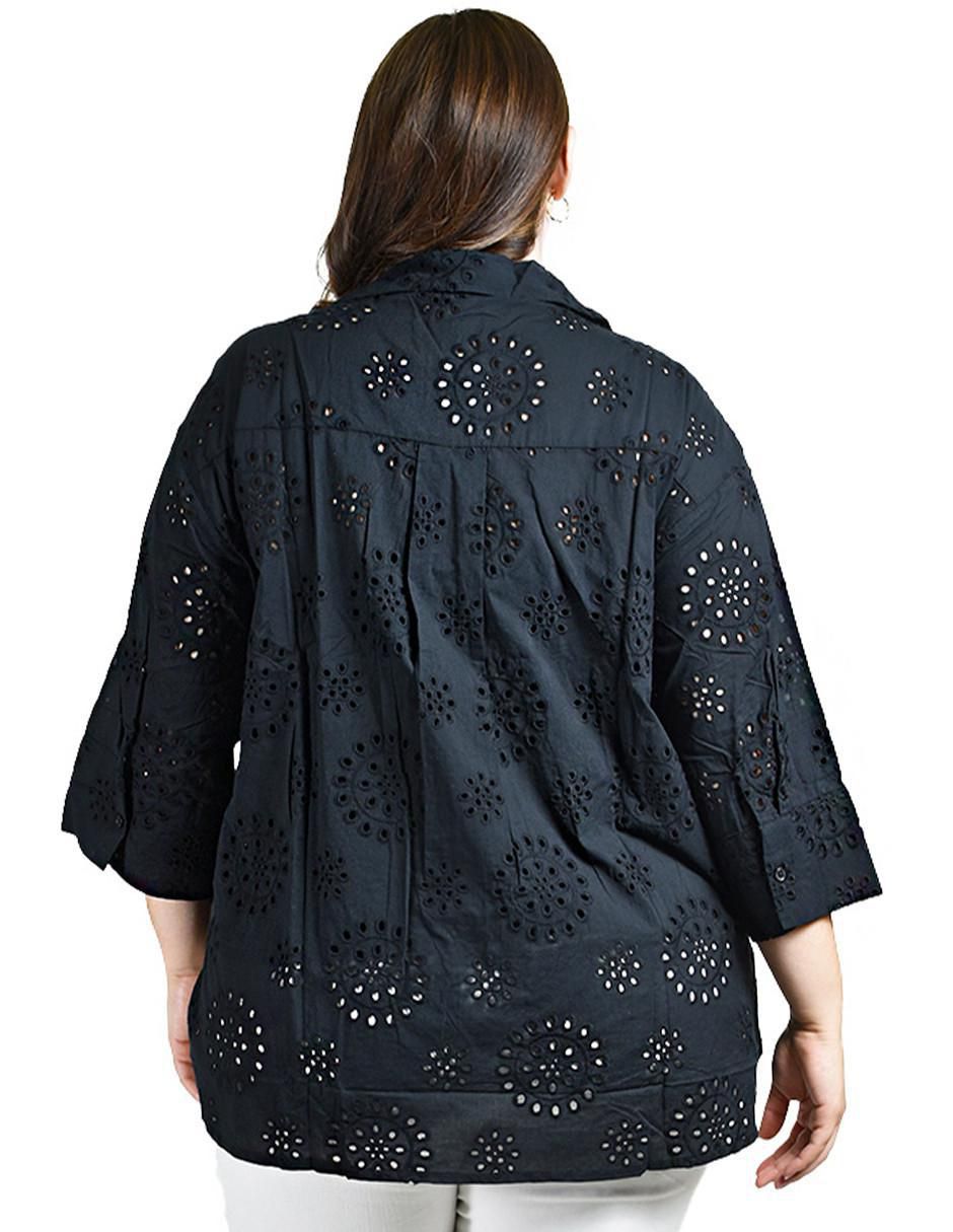 Blusa camisera manga 3/4 para mujer 11