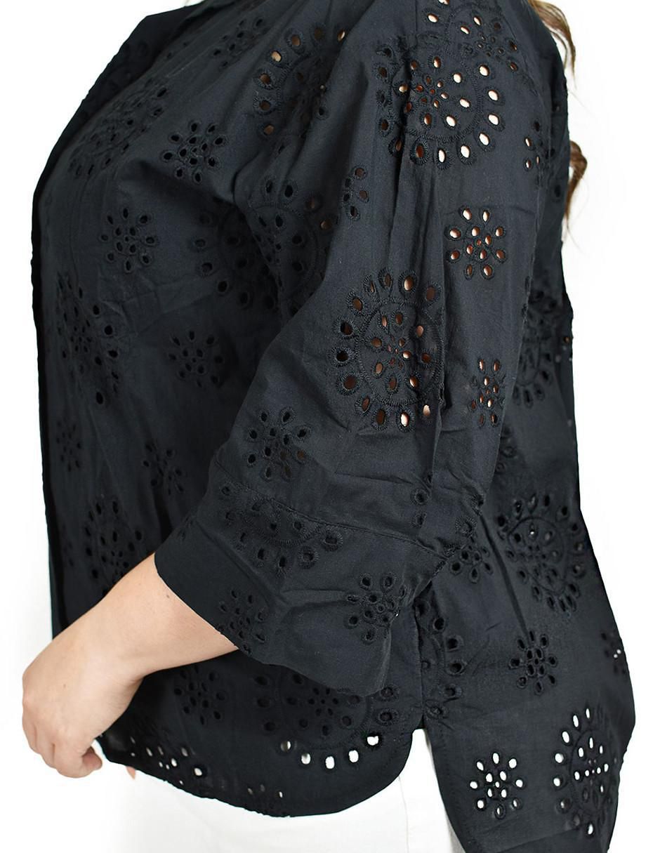 Blusa camisera manga 3/4 para mujer 12