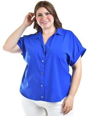 Blusa camisera manga corta para mujer 1