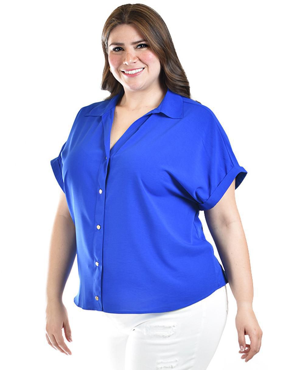 Blusa camisera manga corta para mujer 7