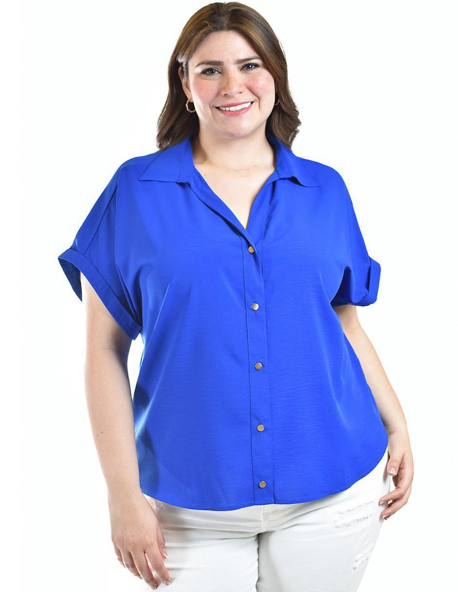 Blusa camisera manga corta para mujer 9