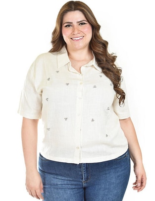 Blusa camisera manga corta para mujer 1
