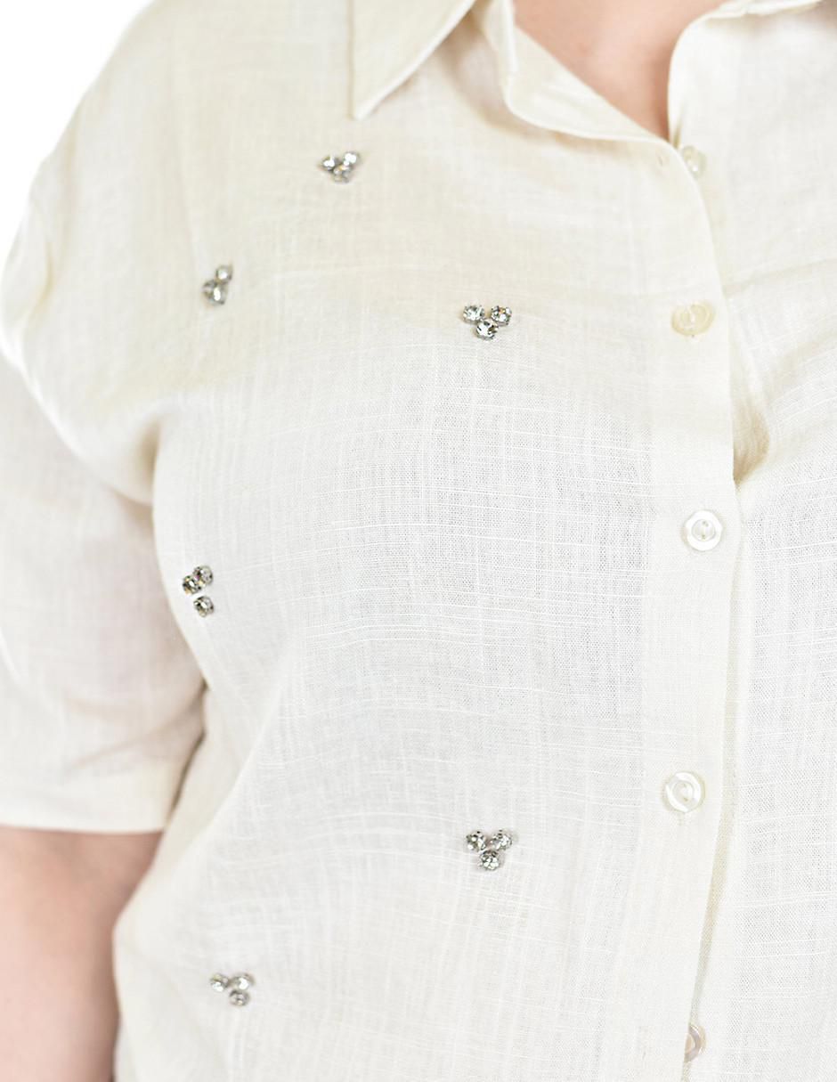 Blusa camisera manga corta para mujer 9