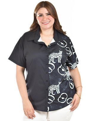 Blusa camisera manga corta para mujer 1
