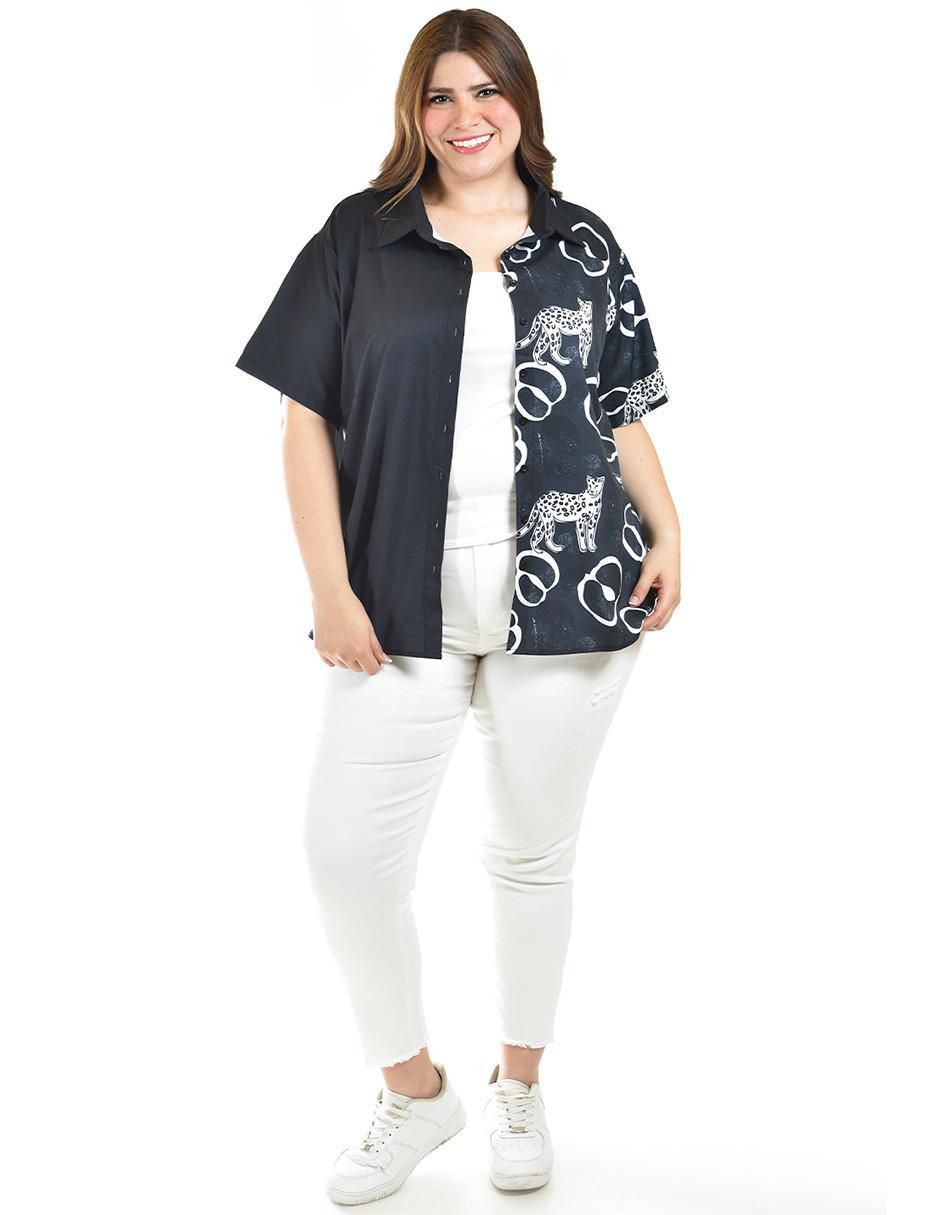 Blusa camisera manga corta para mujer 11