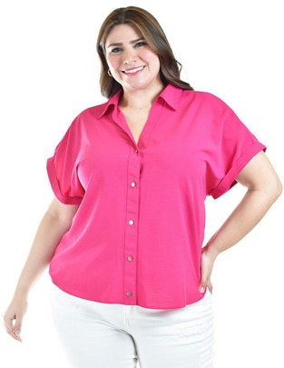 Blusa camisera manga corta para mujer 1