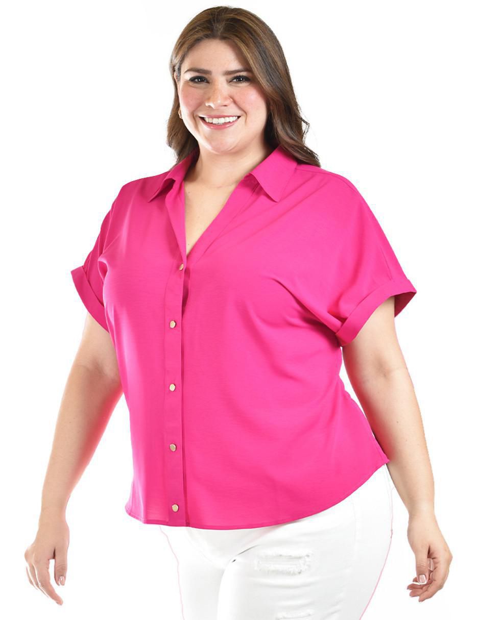 Blusa camisera manga corta para mujer 7