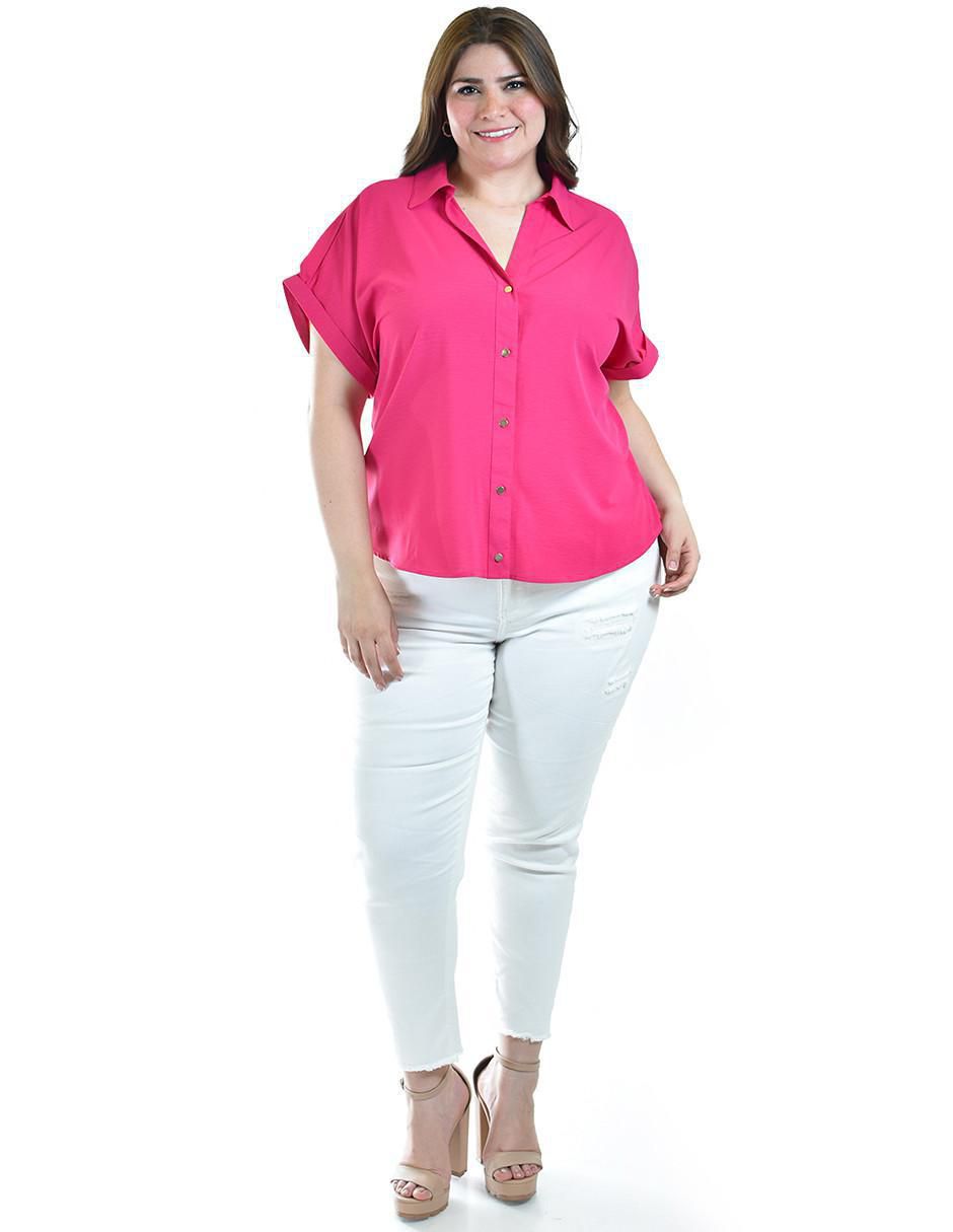 Blusa camisera manga corta para mujer 10