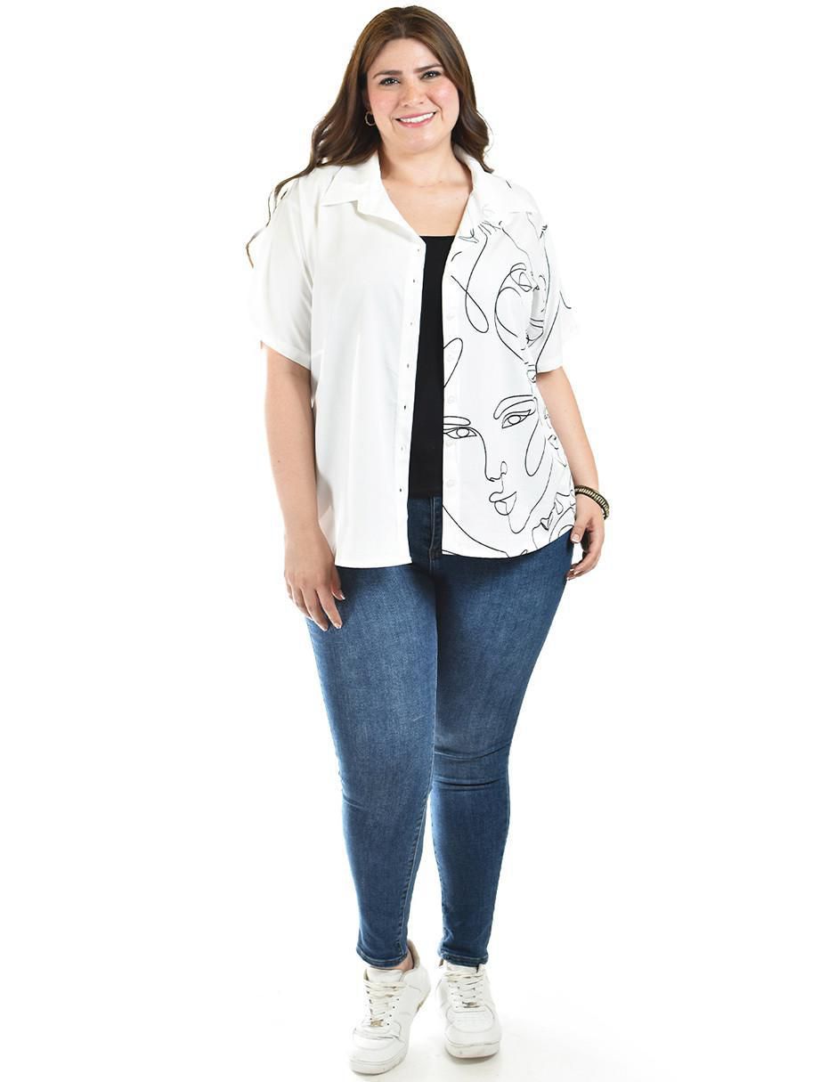Blusa camisera manga corta para mujer 10