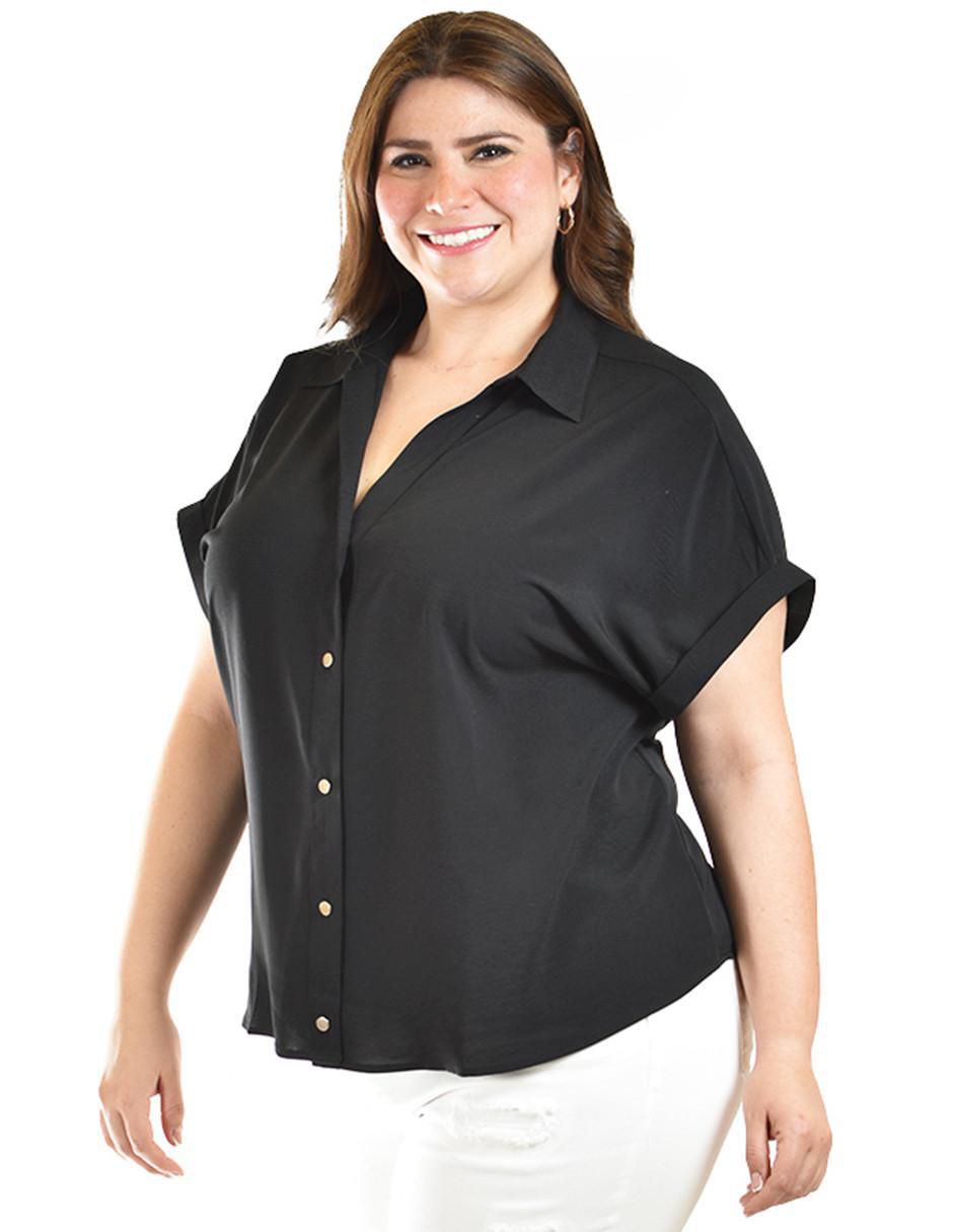 Blusa camisera manga corta para mujer 7