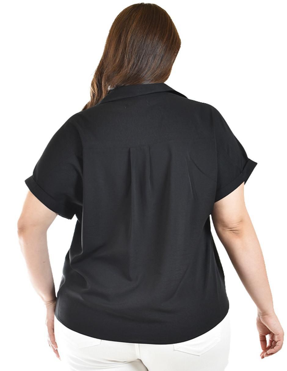 Blusa camisera manga corta para mujer 8