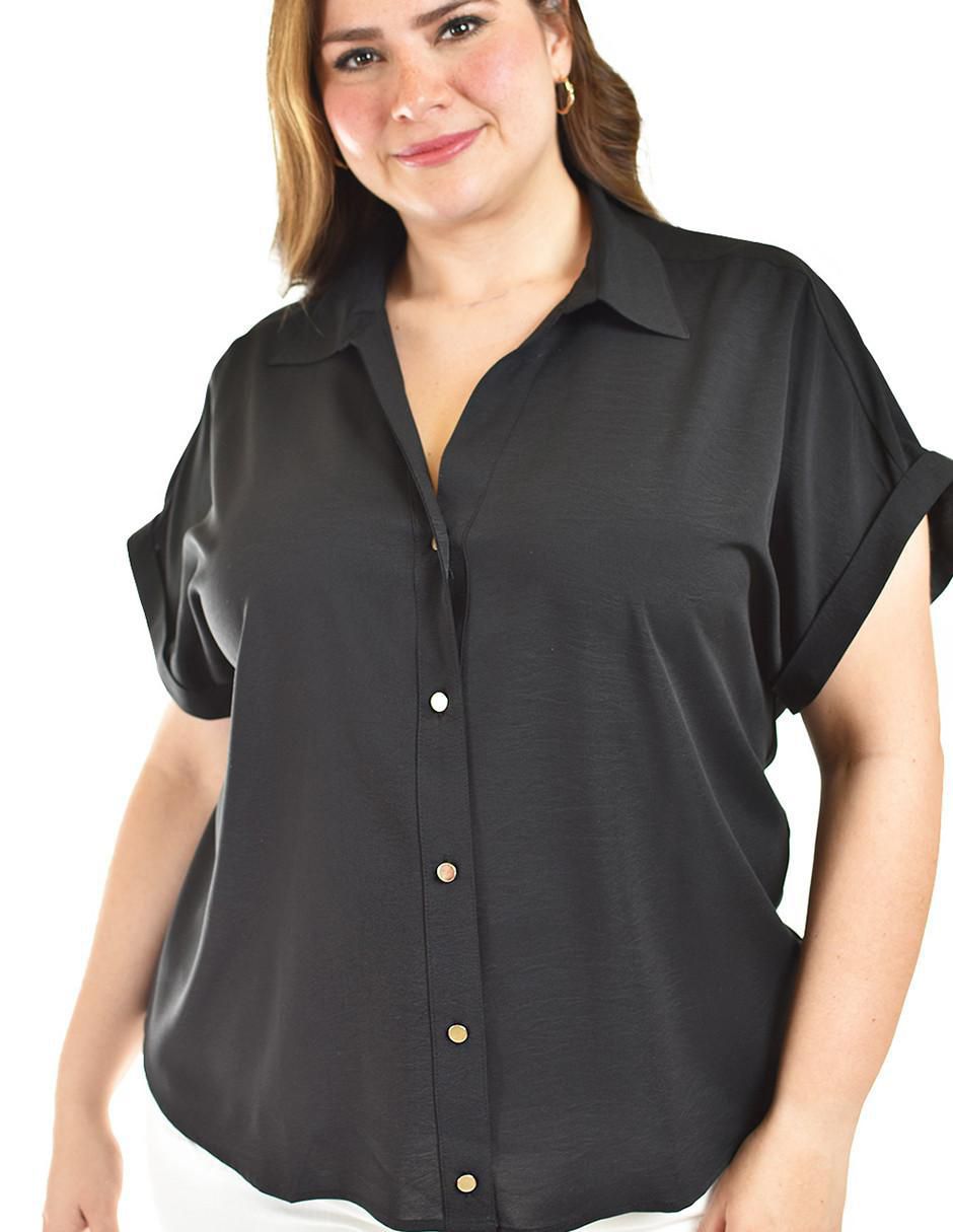 Blusa camisera manga corta para mujer 9
