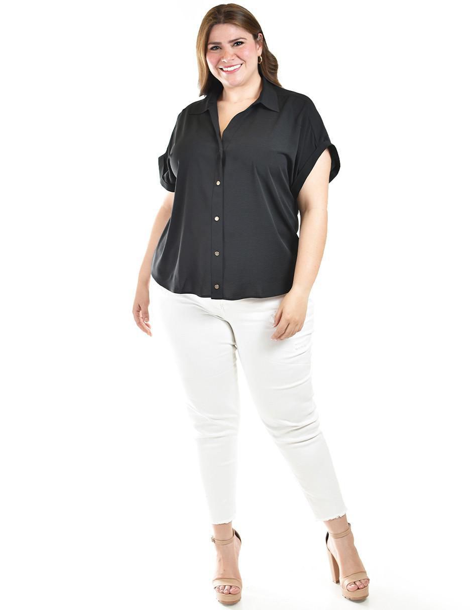 Blusa camisera manga corta para mujer 10