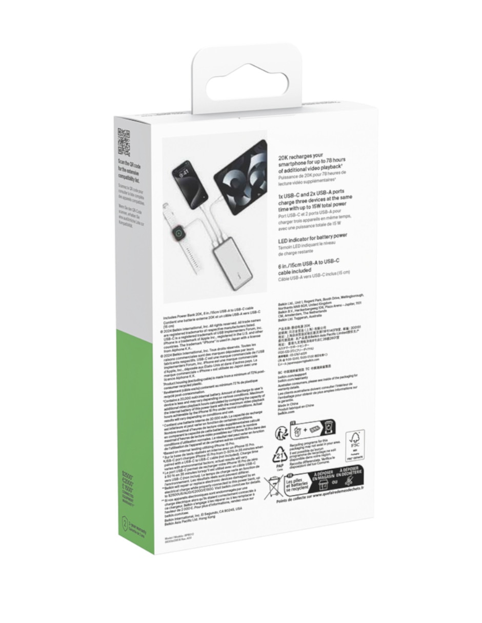 Batería portátil 20000 mAh BoostCharge 5