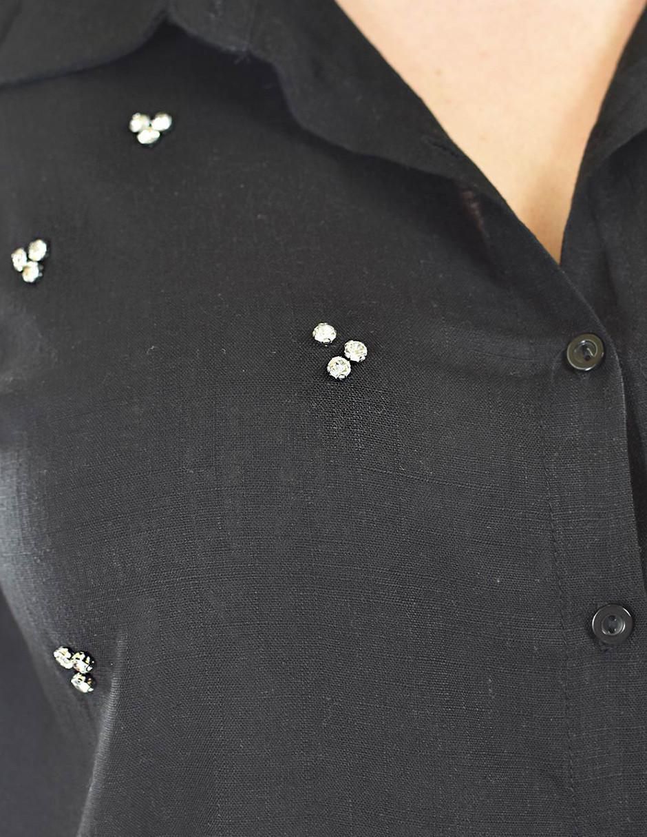 Blusa camisera manga corta para mujer 9