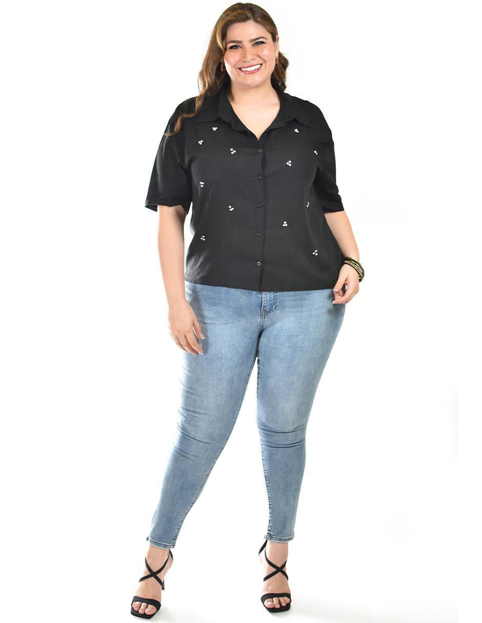 Blusa camisera manga corta para mujer 10