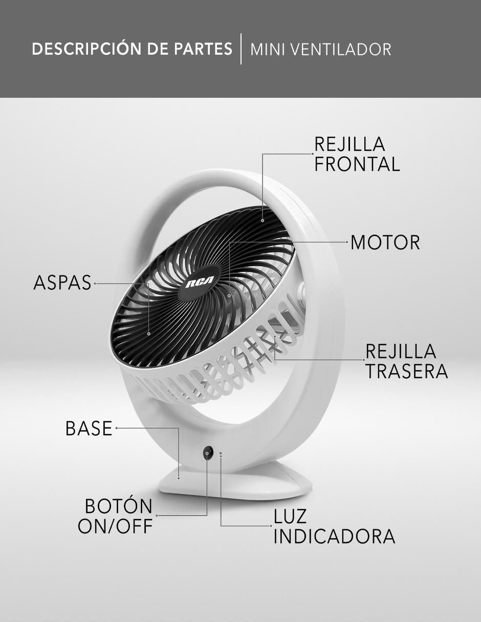 MINI VENTILADOR RC-V1 , BLANCO 4