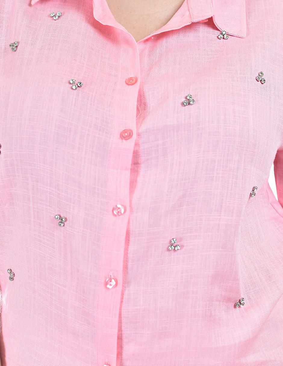 Blusa camisera manga corta para mujer 10
