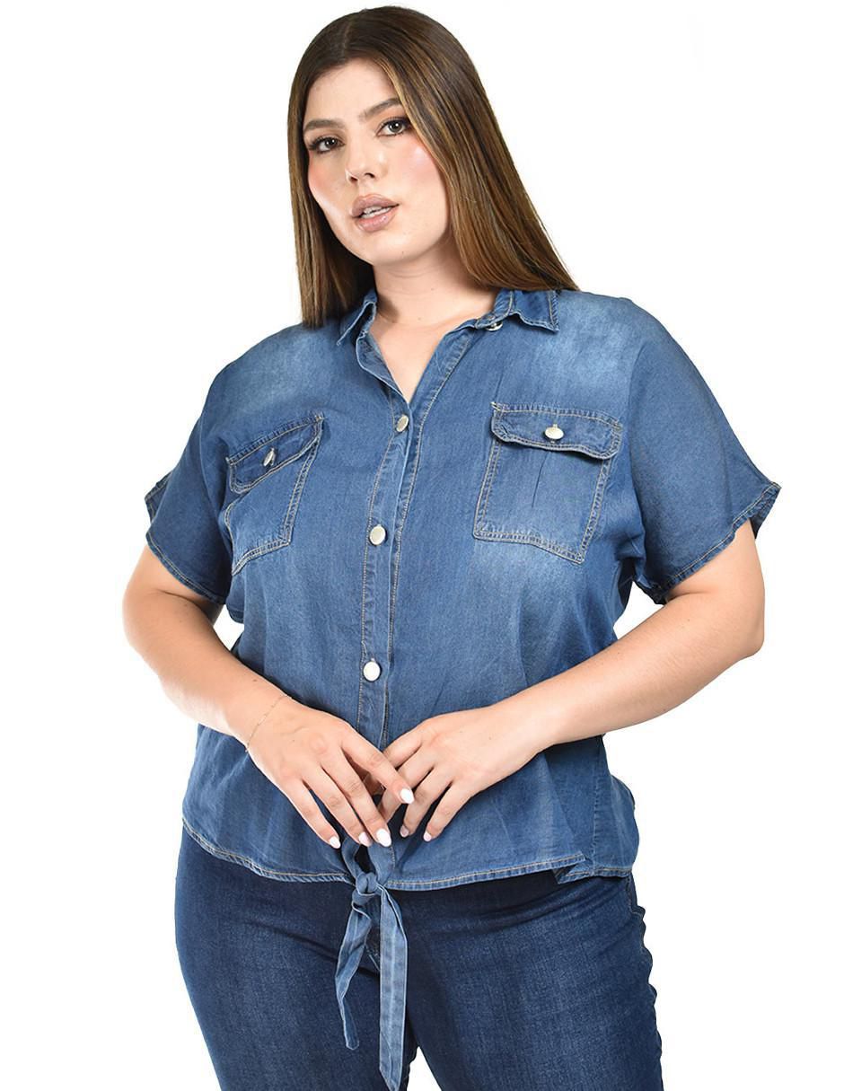 Blusa camisera manga corta para mujer 1