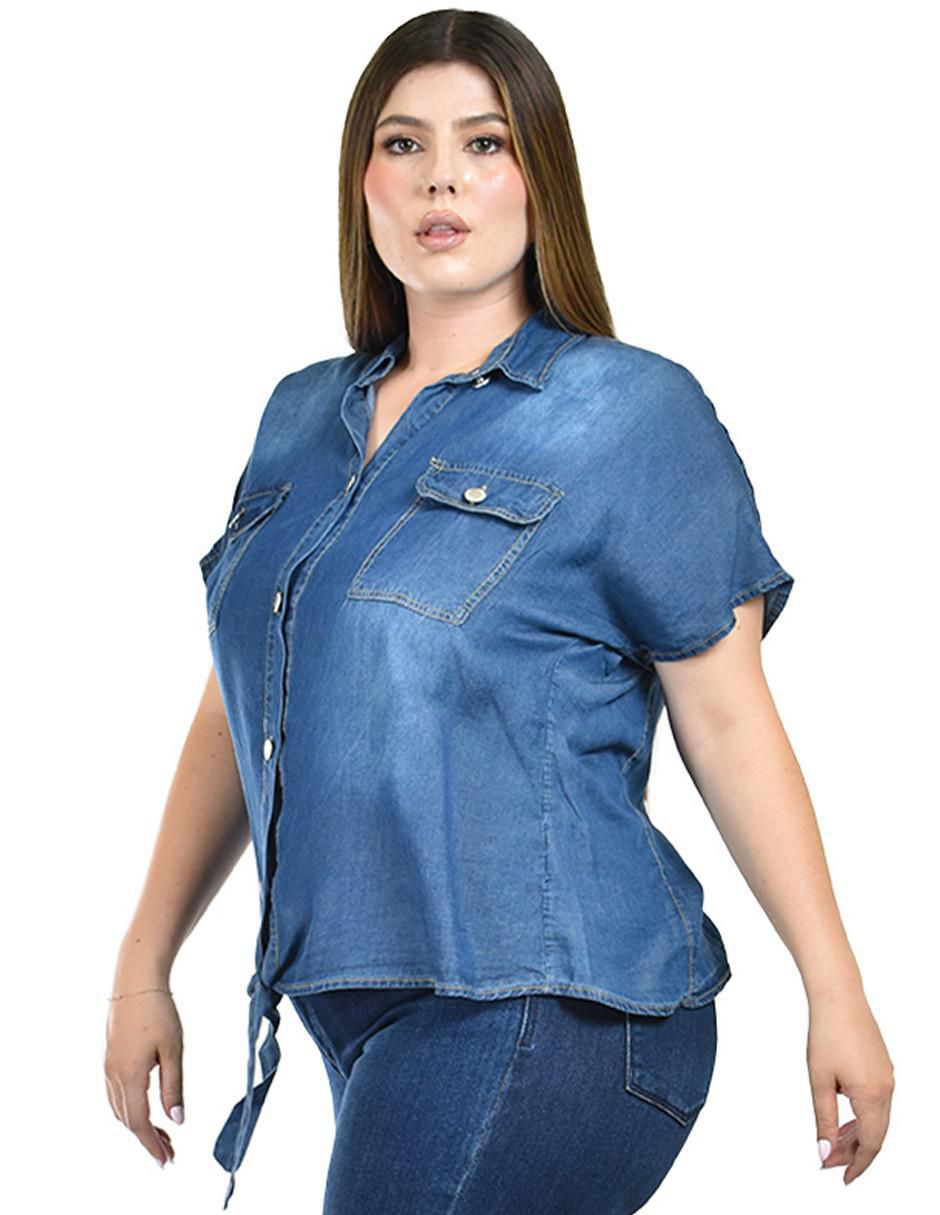 Blusa camisera manga corta para mujer 6
