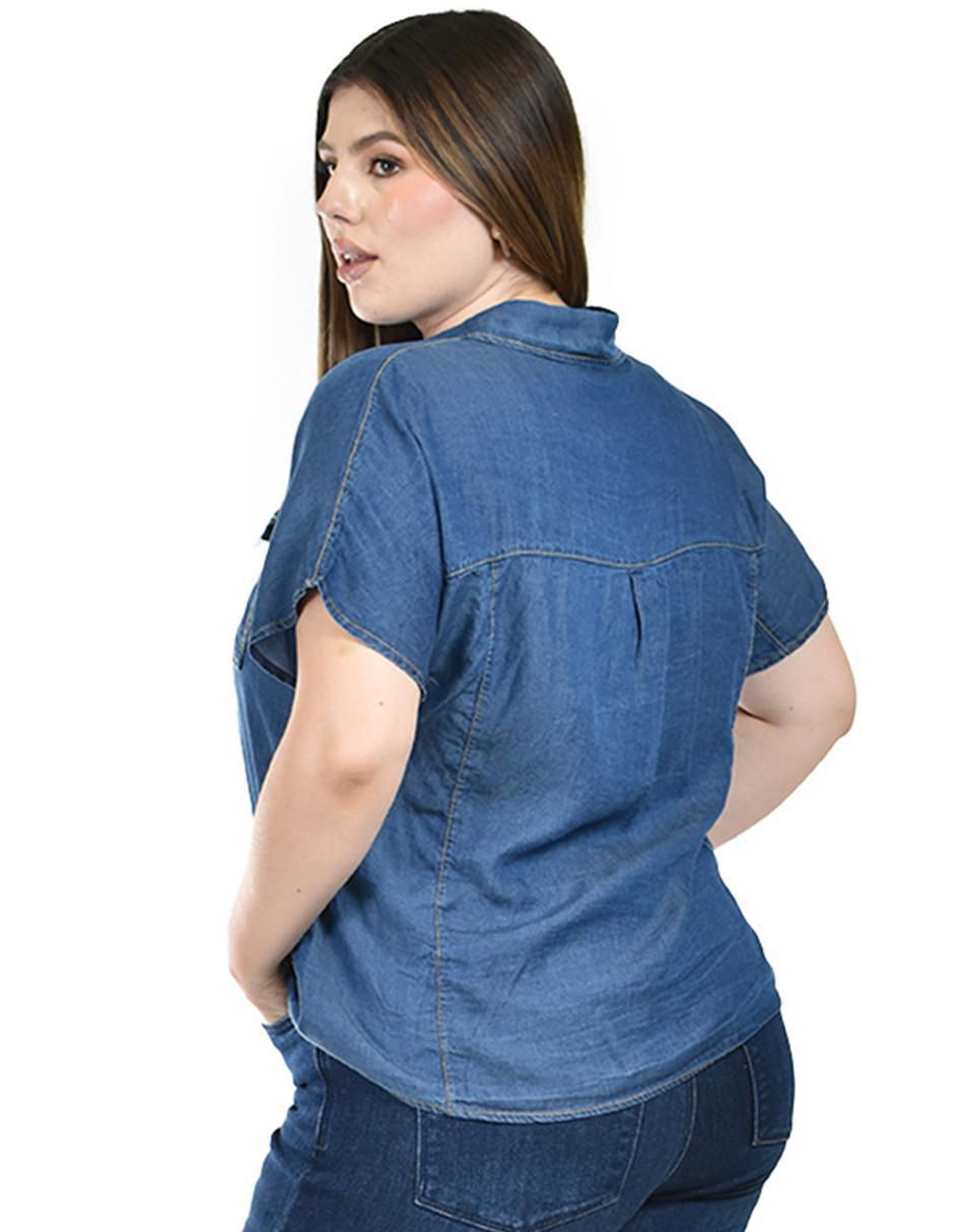 Blusa camisera manga corta para mujer 7