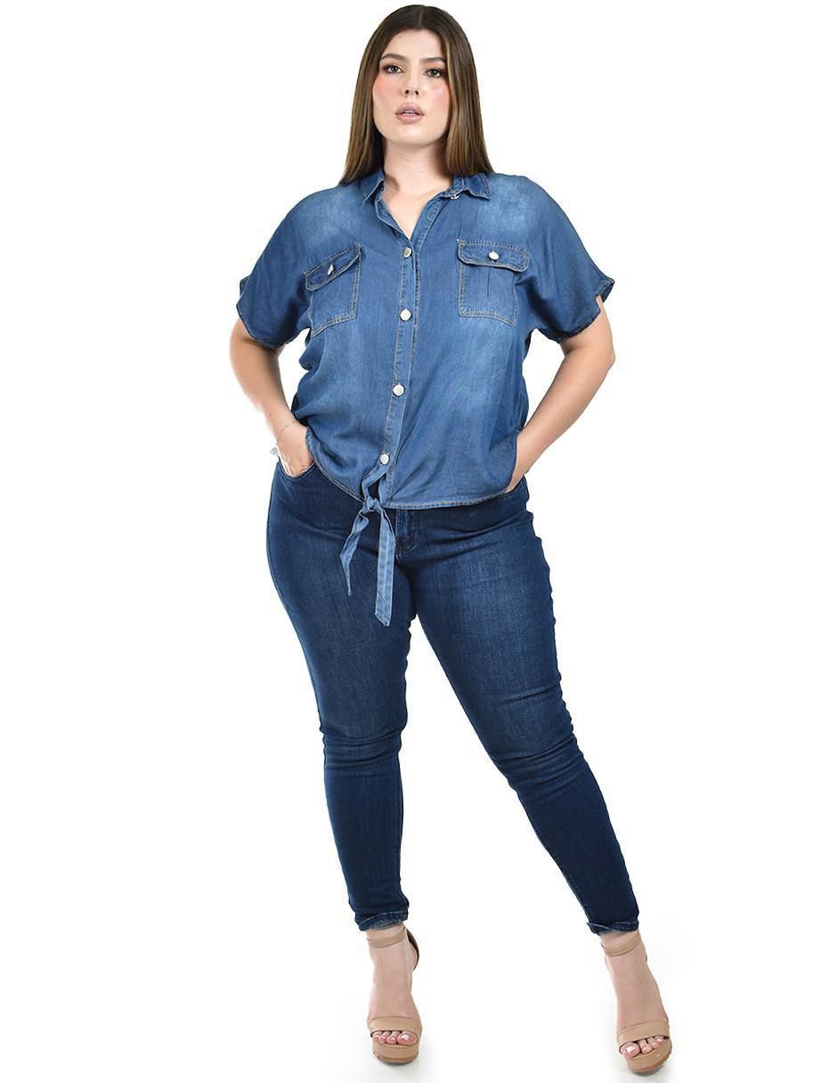 Blusa camisera manga corta para mujer 8
