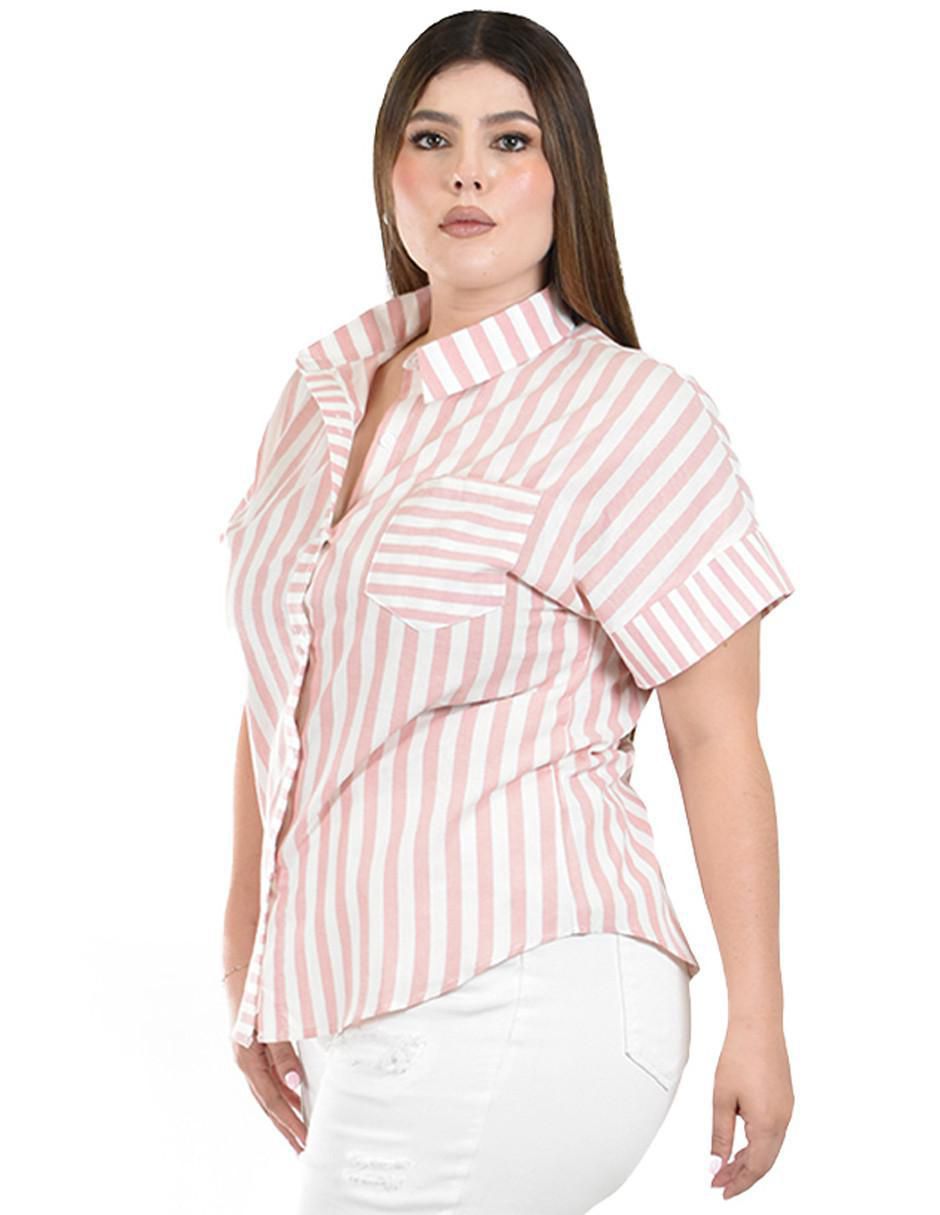 Blusa camisera manga corta para mujer 7