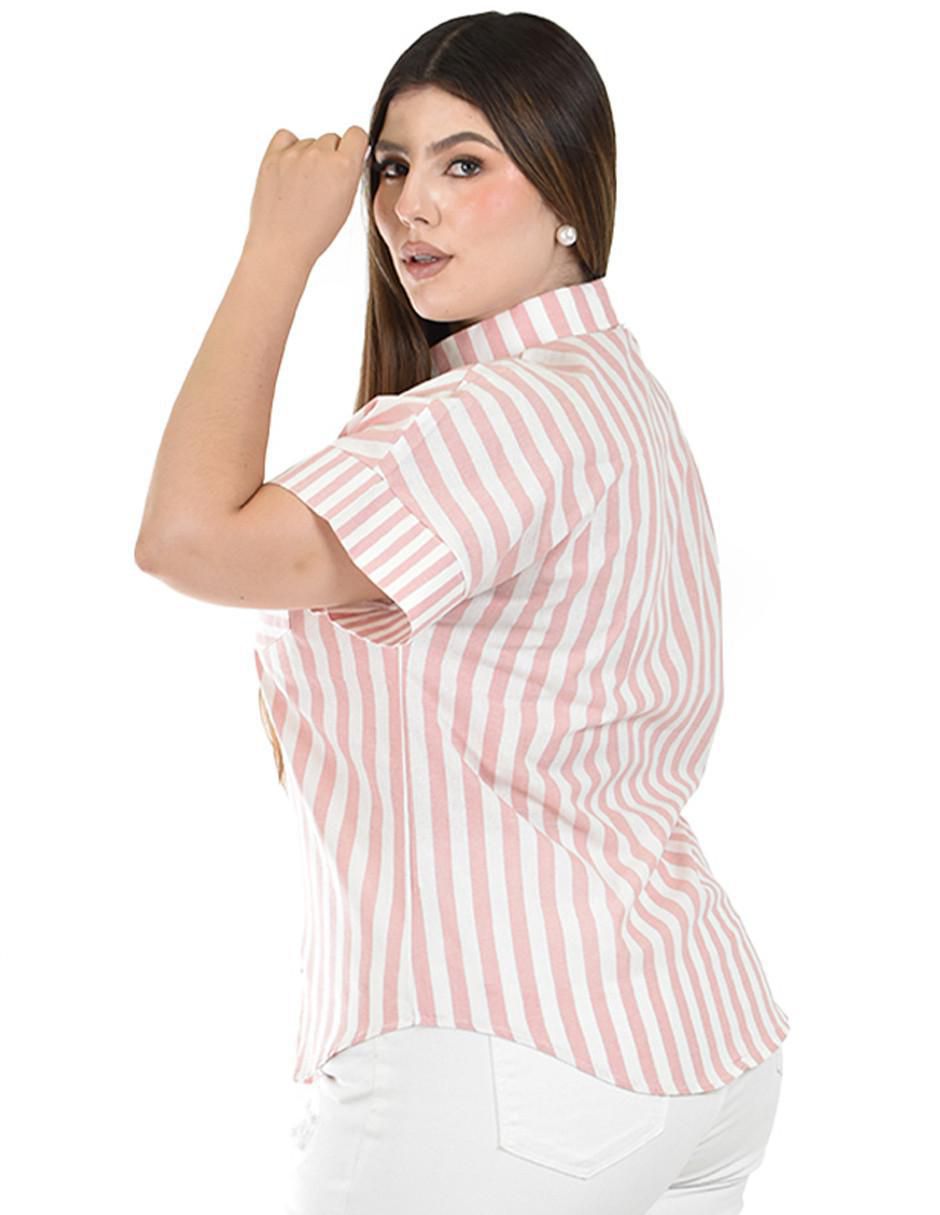 Blusa camisera manga corta para mujer 8