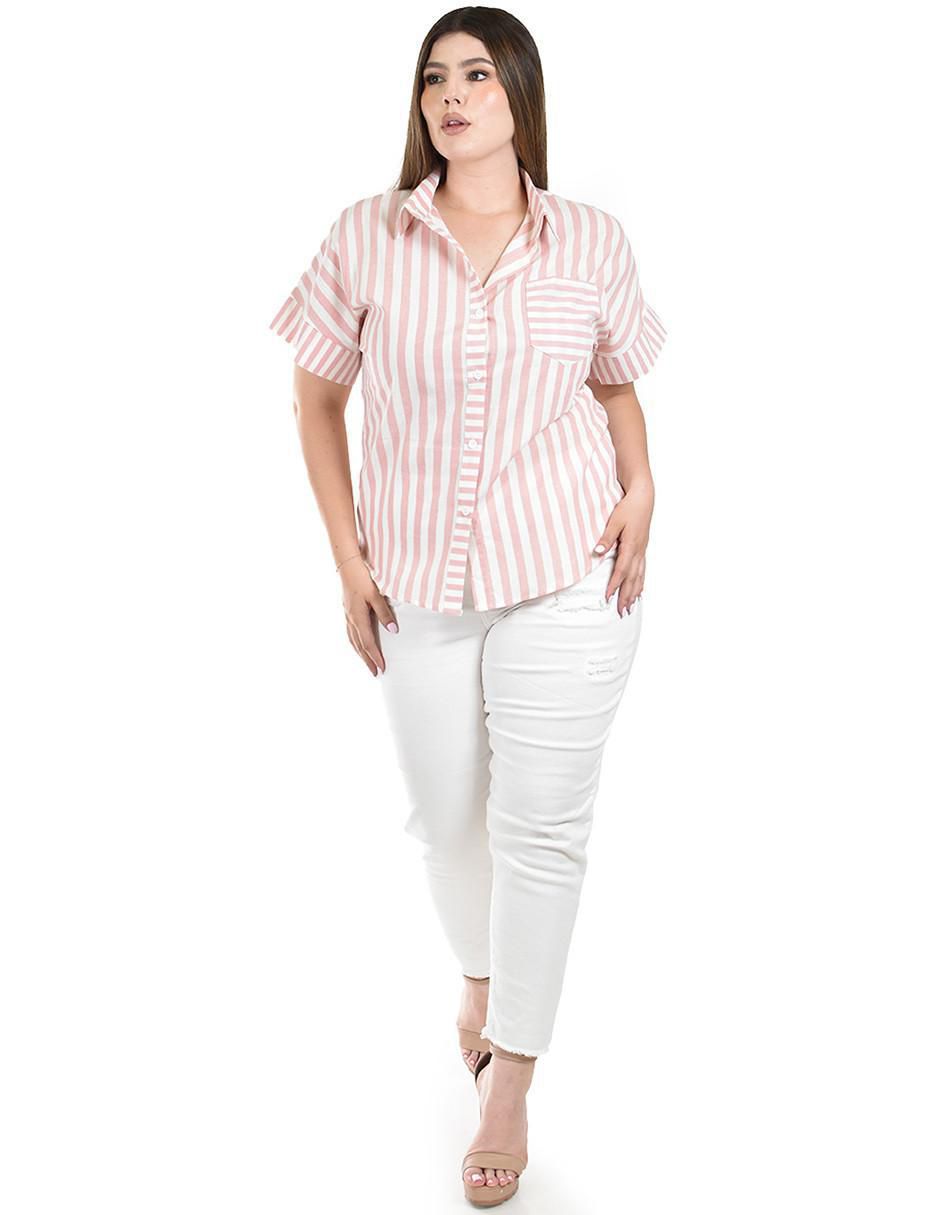 Blusa camisera manga corta para mujer 9